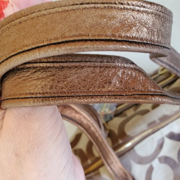 Vintage Coach Poppy Op Art Signature C's Tote Bag Purse c - Picture 9 of 14